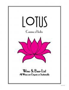 Lotus Wine and Beer Menu