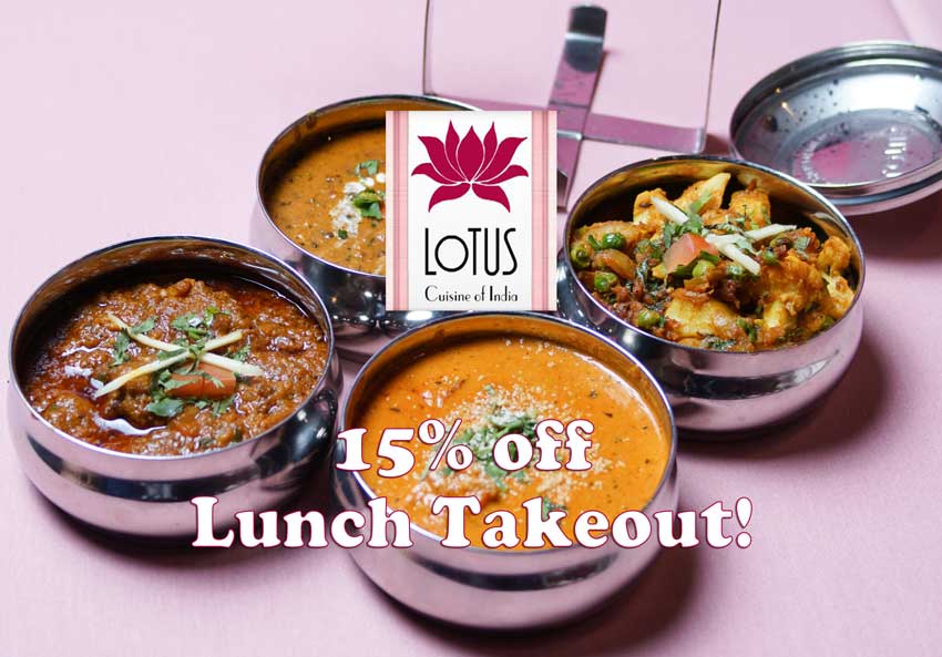 Lotus Cuisine of India - 15% Off Lunch Takeout
