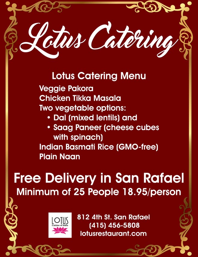 Lotus Cuisine of India Catering - Flyer for posts - Texts and logo