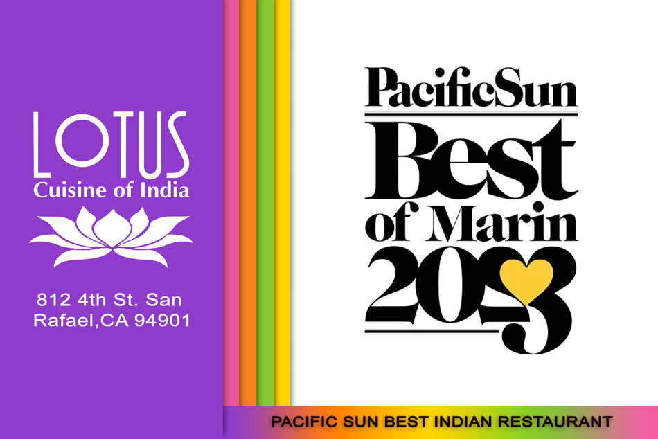Lotus Cuisine of India - Pacific Sun Best Indian Restaurant - logos and texts.